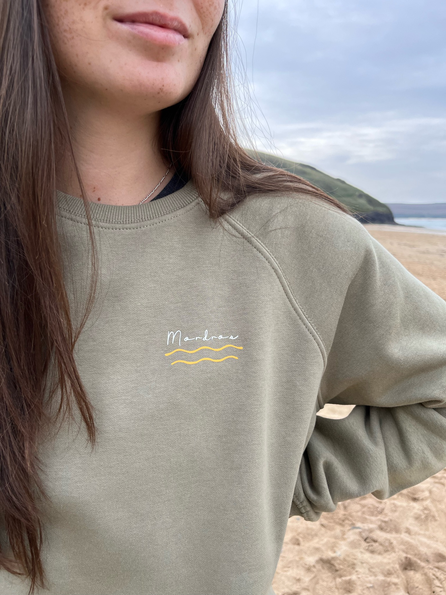 Olive Green Organic Cotton Signature Raglan Jumper