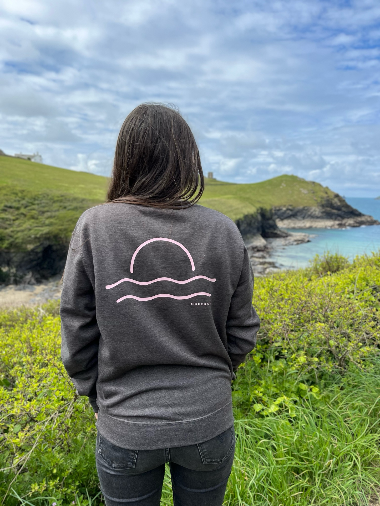 Charcoal And Pink Sunset Jumper