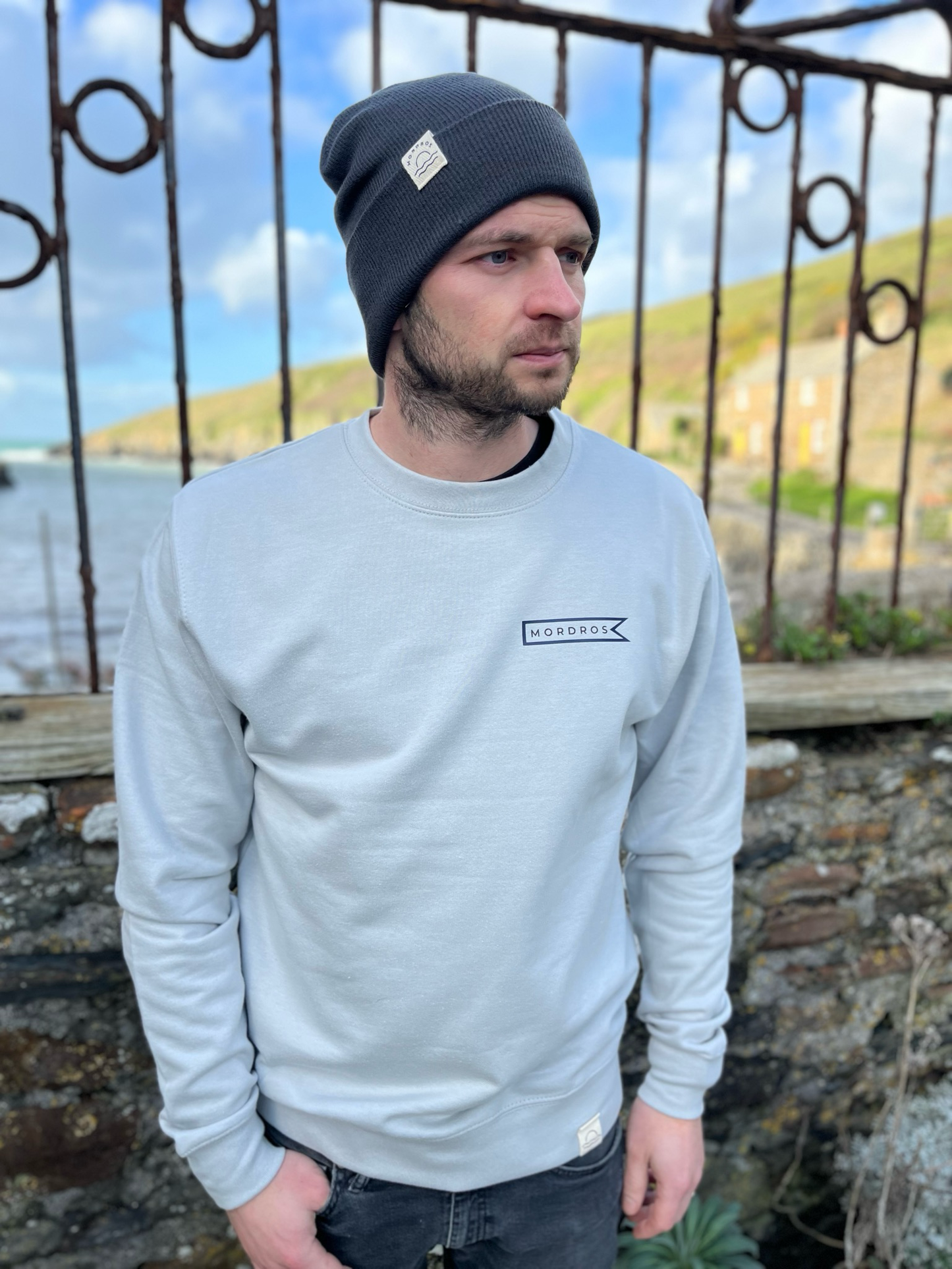 Grey and Navy Flag Jumper