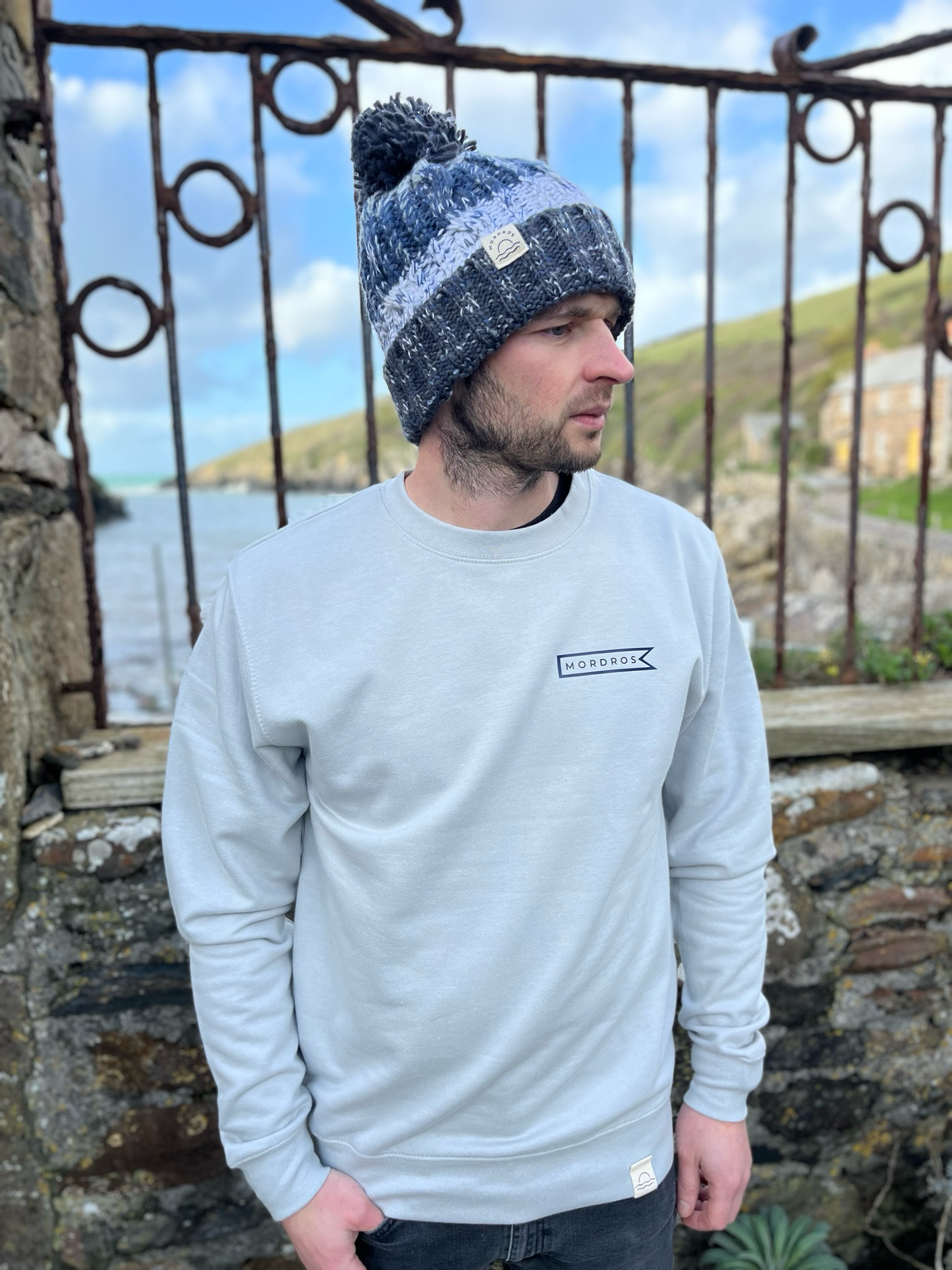 Grey and Navy Flag Jumper