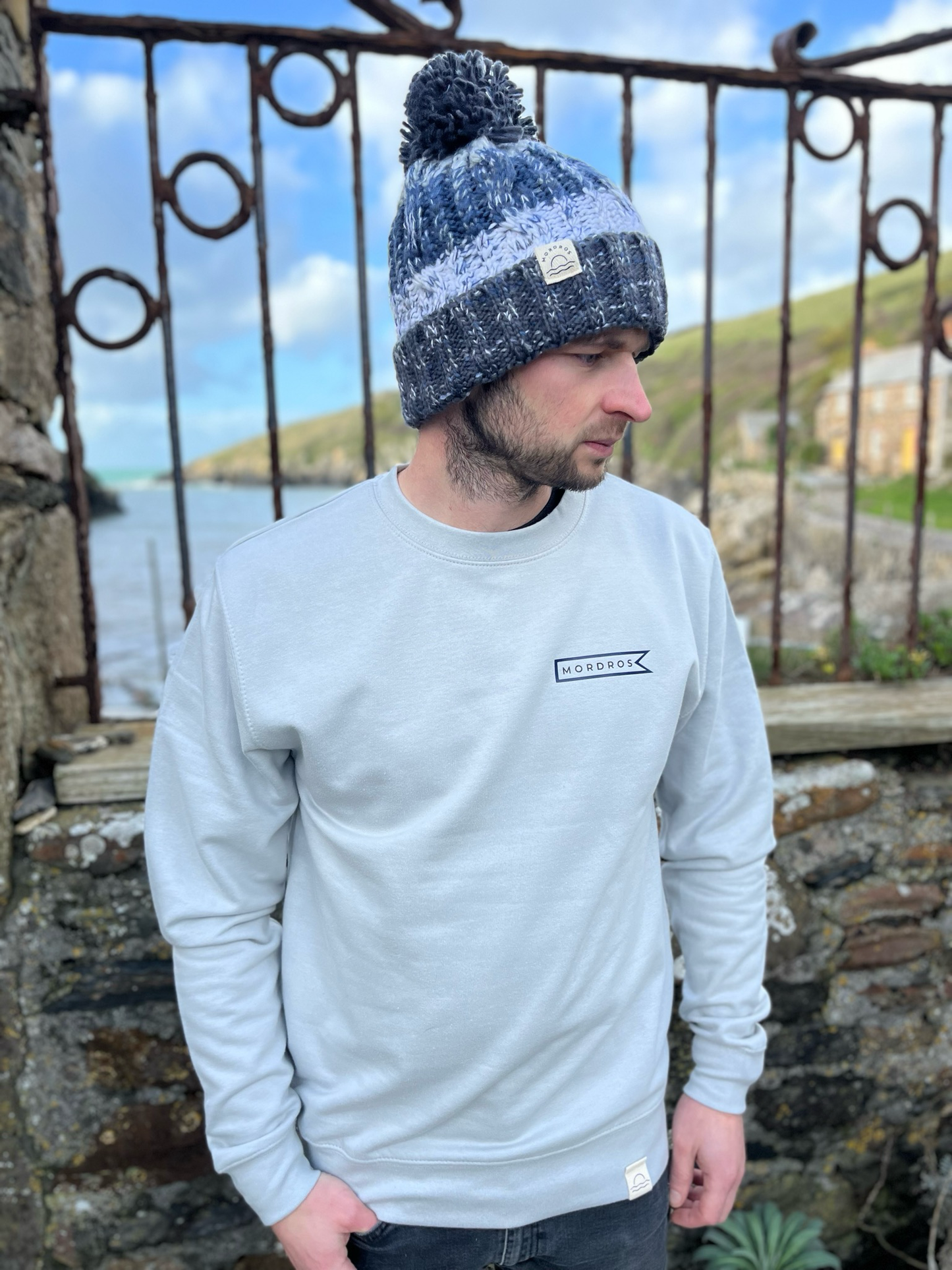 Grey and Navy Flag Jumper