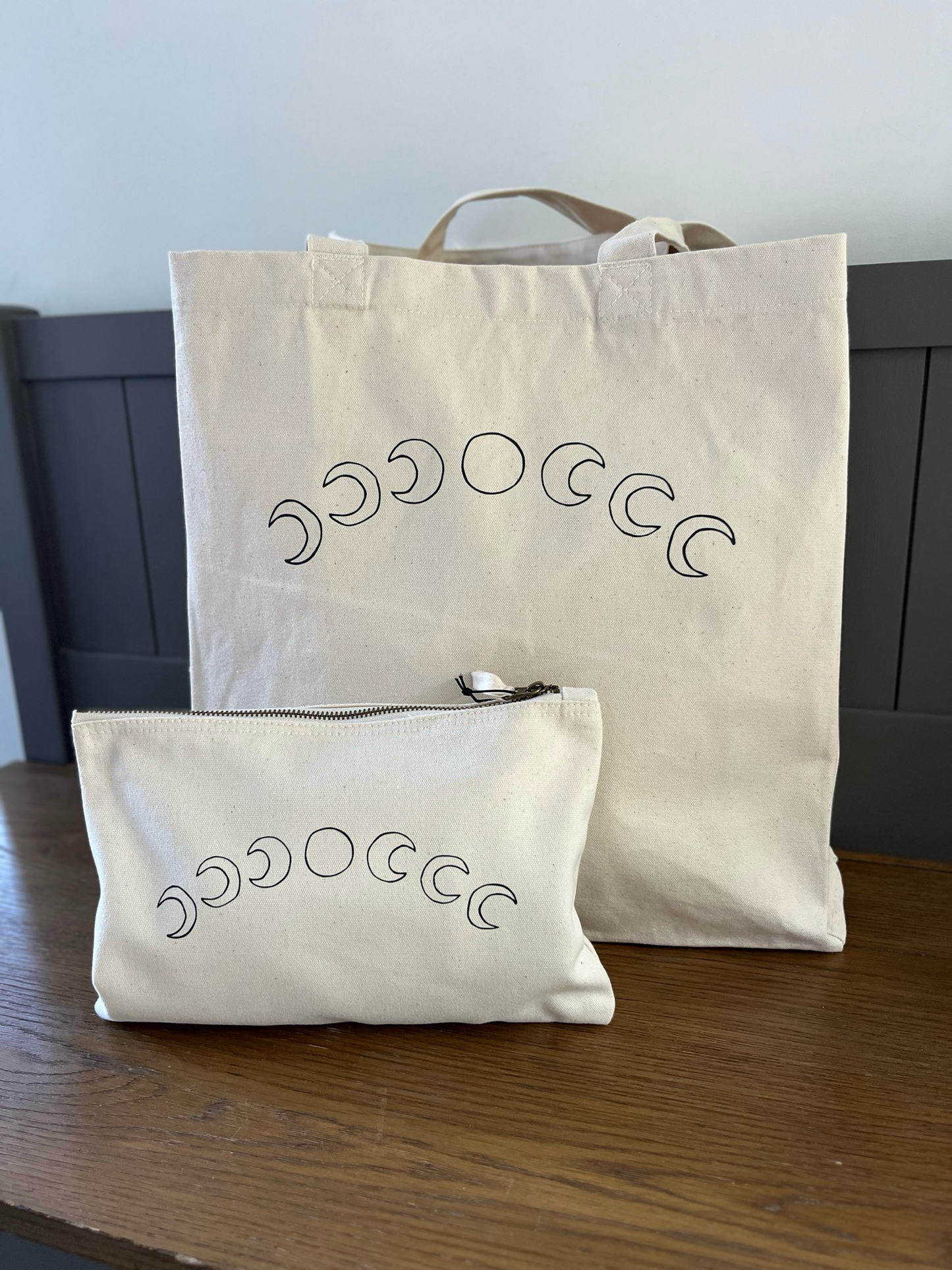 Organic Cotton Moon Phase Tote Bag