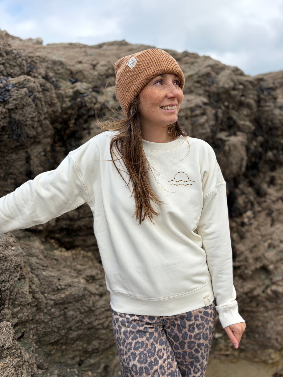 Cream Organic Cotton Leopard Jumper