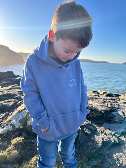 Cornflower Blue Organic Cotton Sunset Hoody