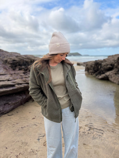 Recycled Fabric Olive Full Zip Fleece