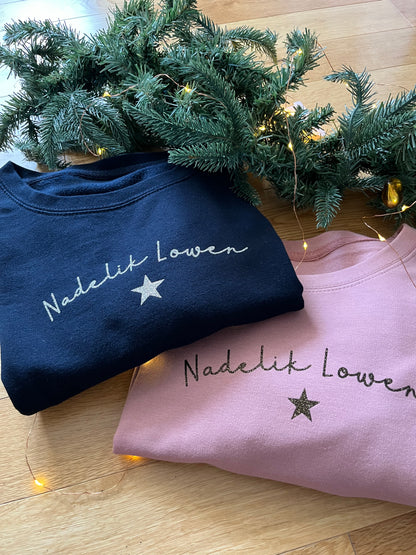Dusty Pink Kids Nadelik Lowen Christmas Jumper