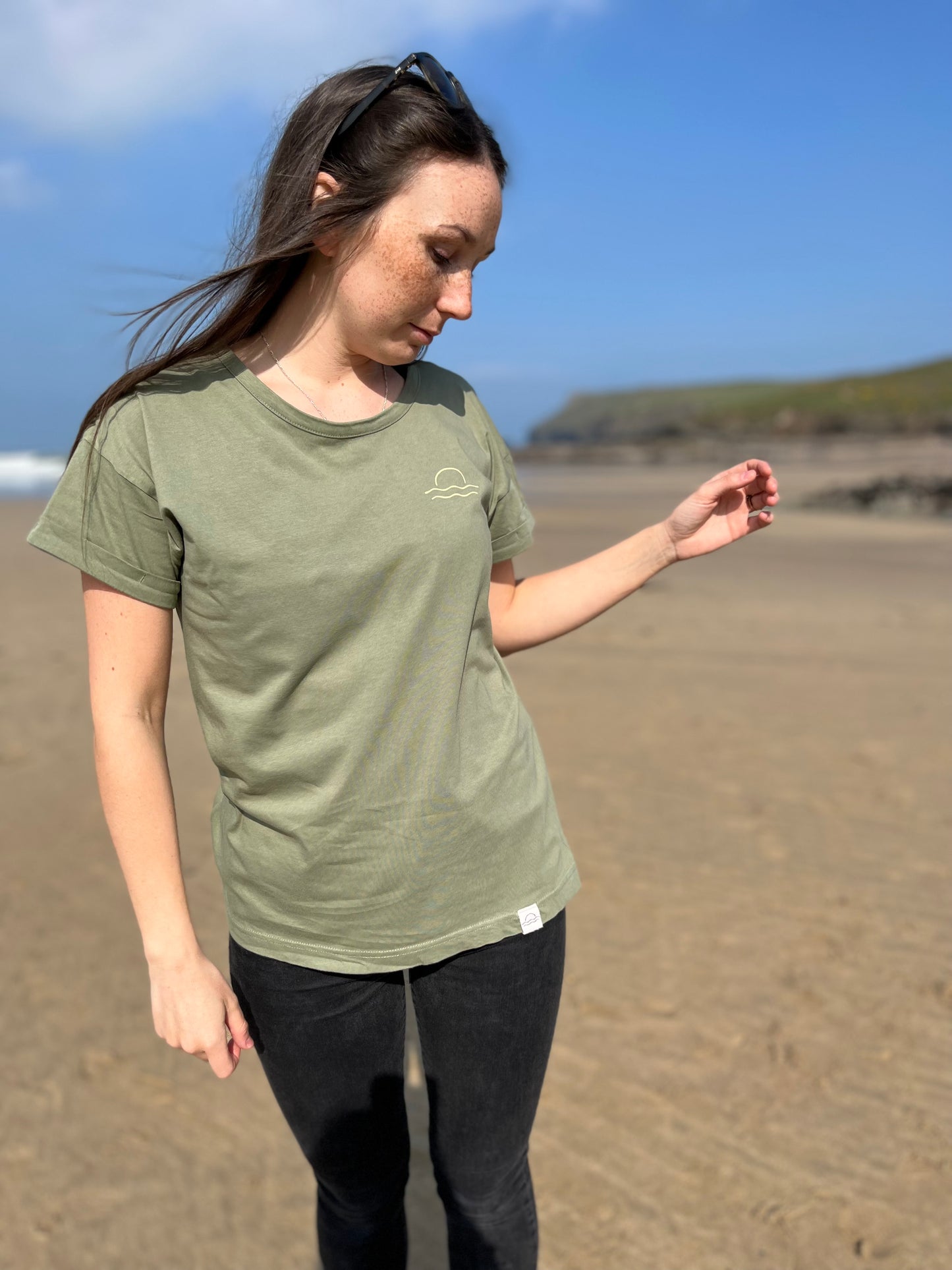 Ladies Olive Organic Cotton Tee size 10