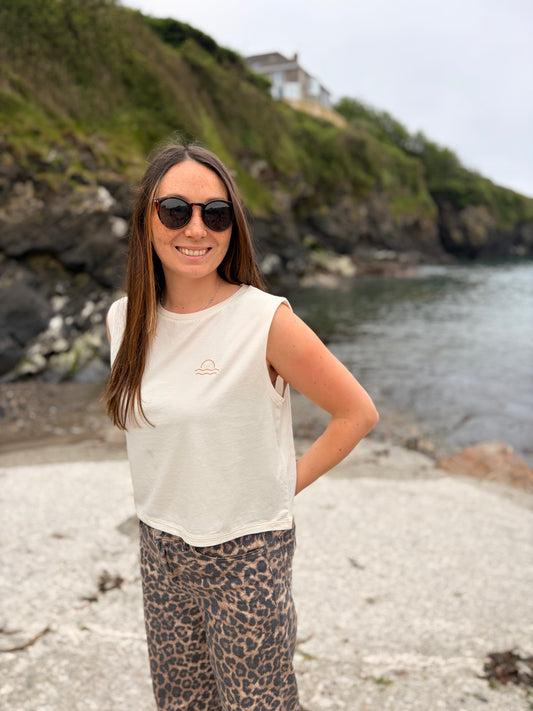 Cream Sleeveless Top
