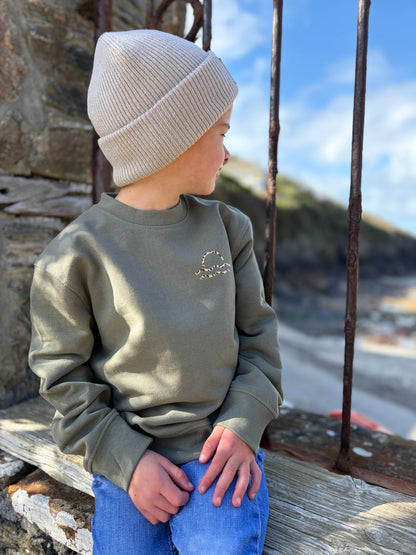 Olive and Leopard Organic Jumper