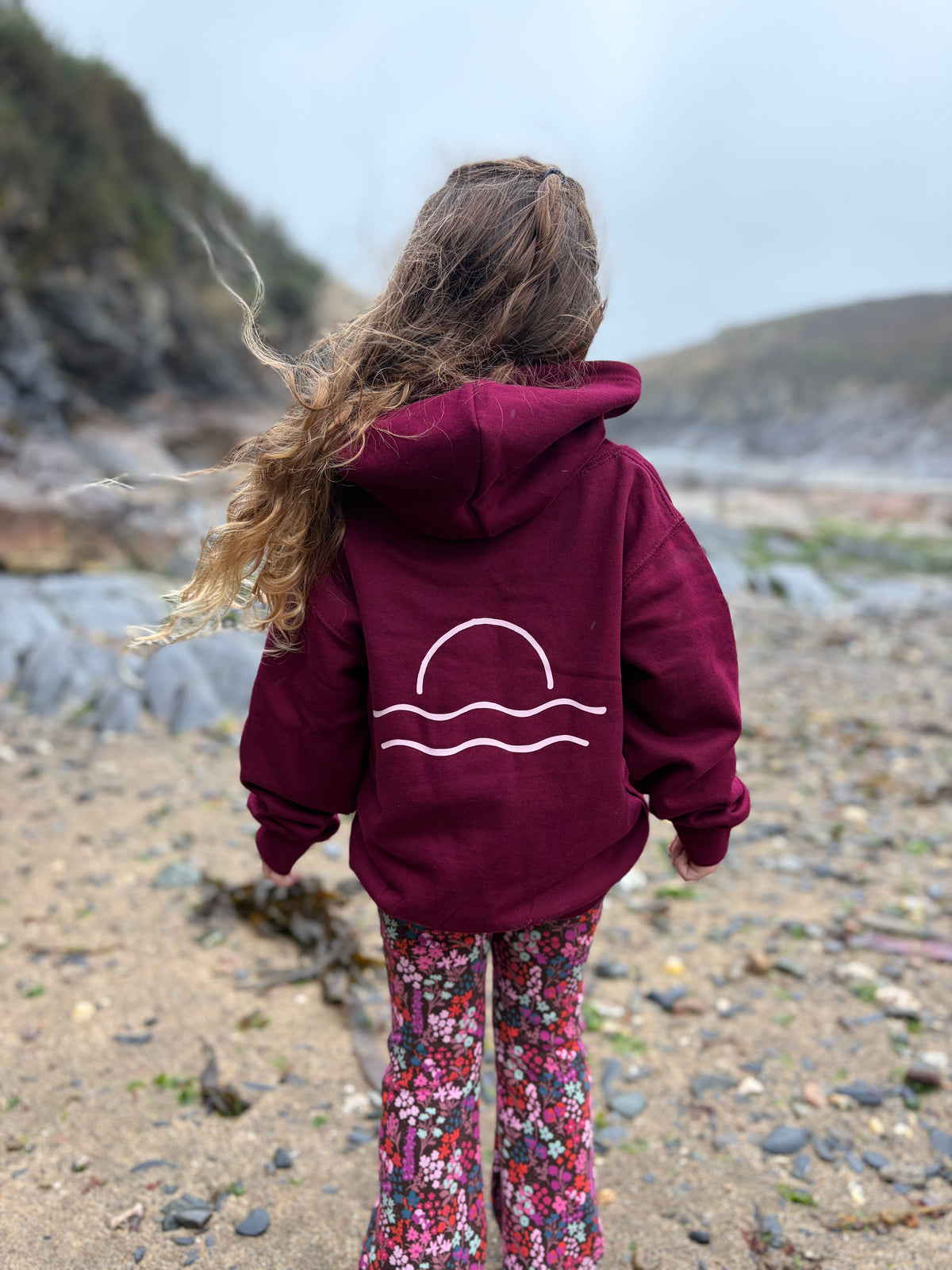 Burgundy and Pink Sunset Hoody