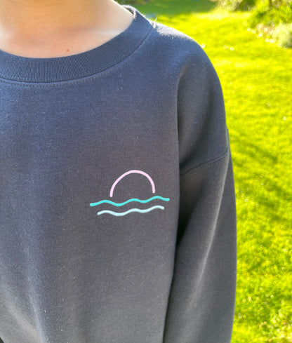 Navy Surfing Dino Sunset Jumper