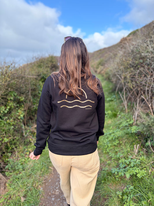 Black Leopard Print Sunset Jumper