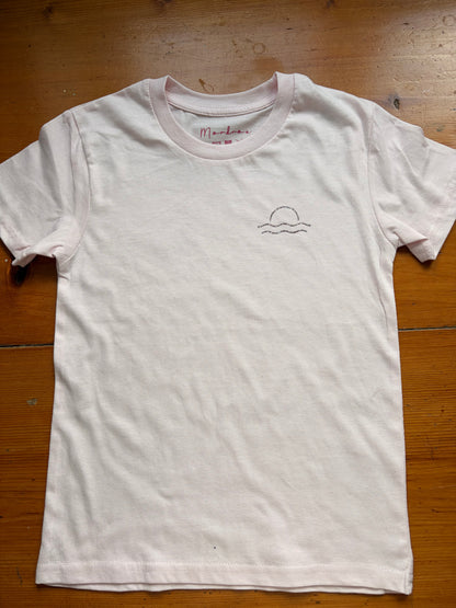 Kids organic pink glitter tee age 3/4