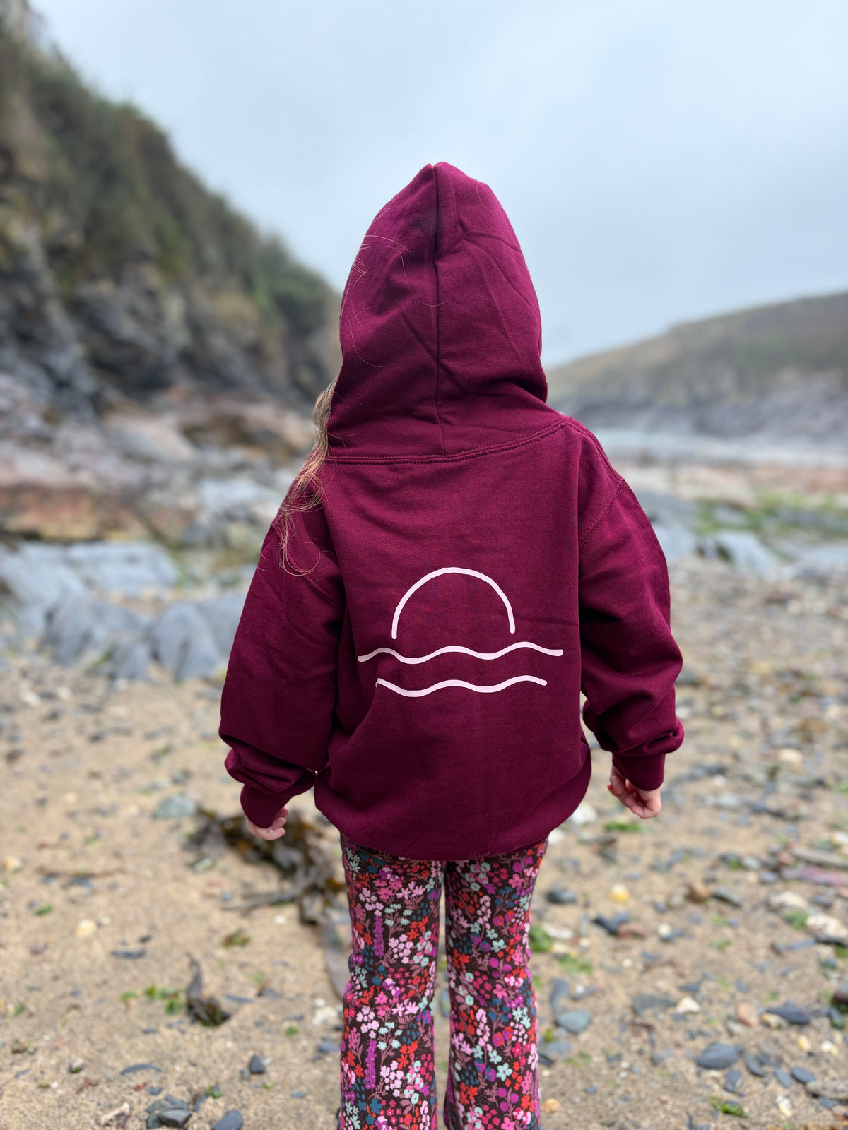 Burgundy and Pink Sunset Hoody