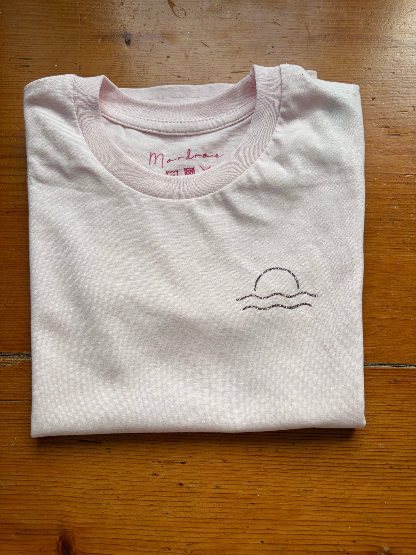 Kids organic pink glitter tee age 3/4