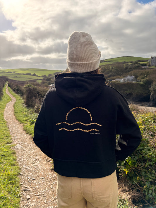 Relaxed Fit Black Sunset Hoody