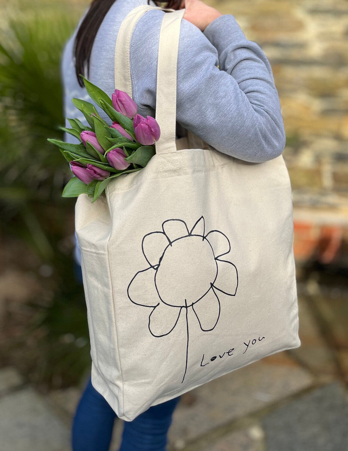 Personalised Drawing Organic Cotton Bag