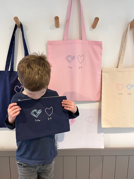 Personalised Children's Heart Zippy Bag