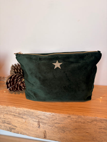 Large Recycled Velvet Star Make up Bags