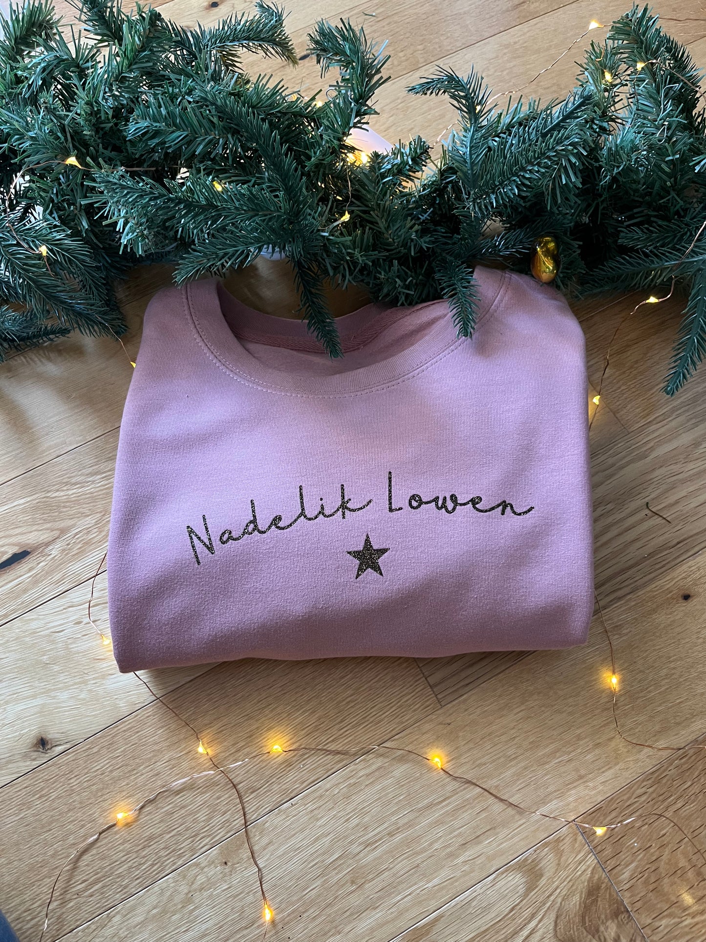 Dusty Pink Kids Nadelik Lowen Christmas Jumper