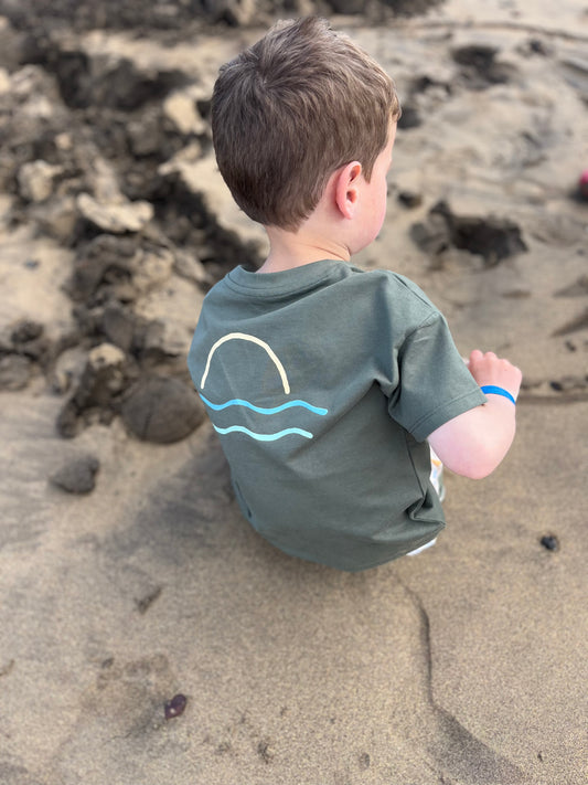 Olive Organic Cotton Sunset T Shirt
