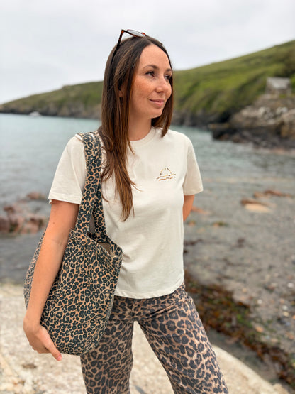 Leopard 🐆 Sunset Organic Cotton Cream Tee