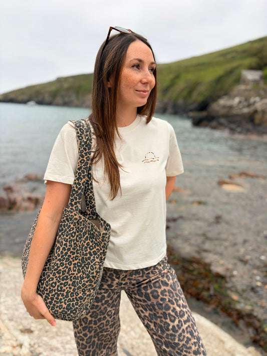 Leopard 🐆 Sunset Organic Cotton Cream Tee