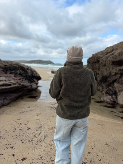 Recycled Fabric Olive 1/4 Zip Fleece