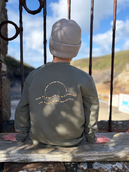 Olive and Leopard Organic Jumper