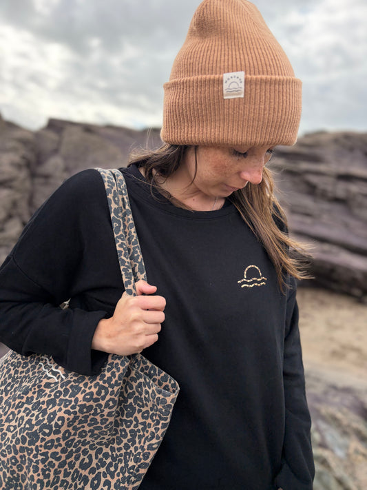 Ultra Soft Black Leopard Jumper