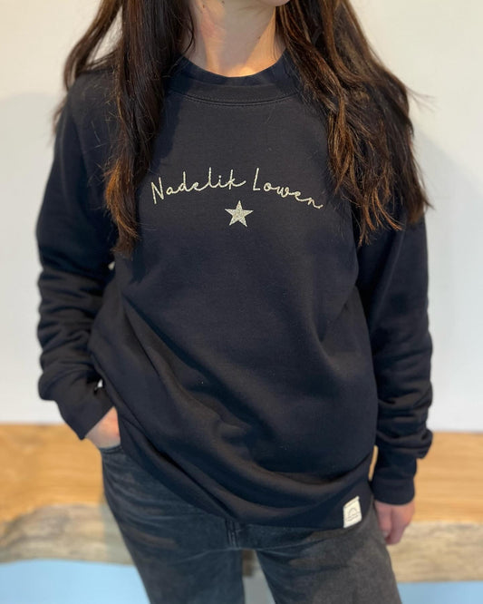 Navy Nadelik Lowen Christmas jumper