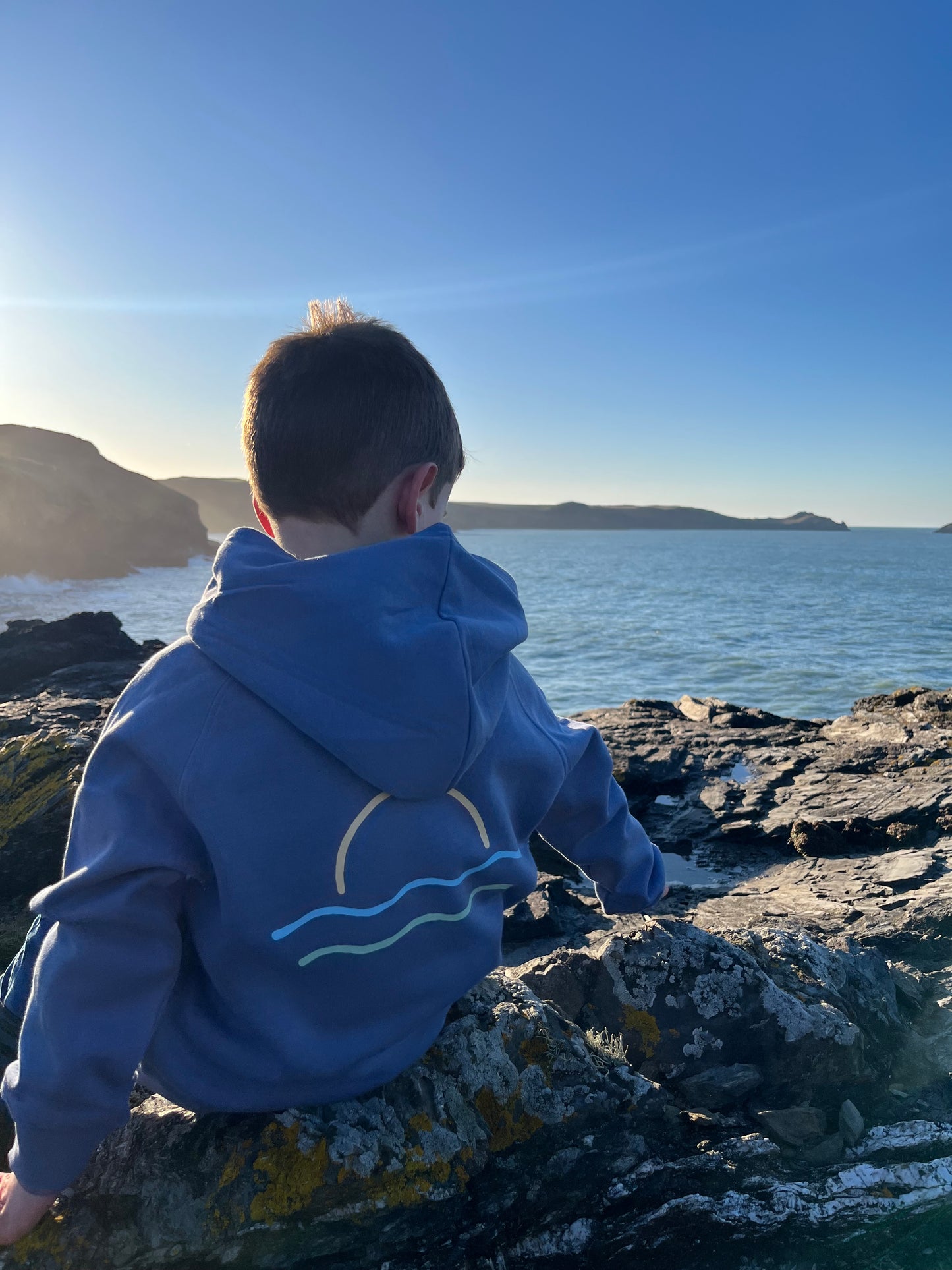 Cornflower Blue Organic Cotton Sunset Hoody