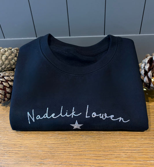 Black Nadelik Lowen Christmas jumper