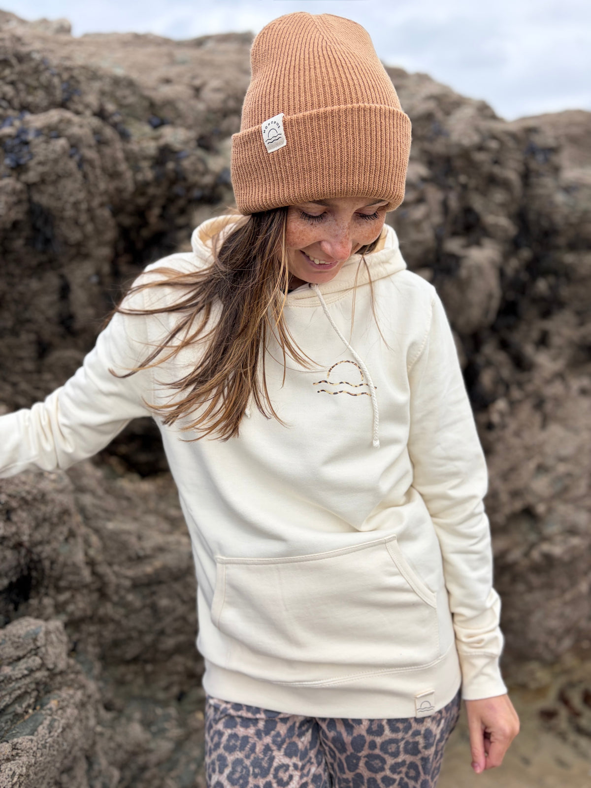 Cream and Leopard Sunset Hoody