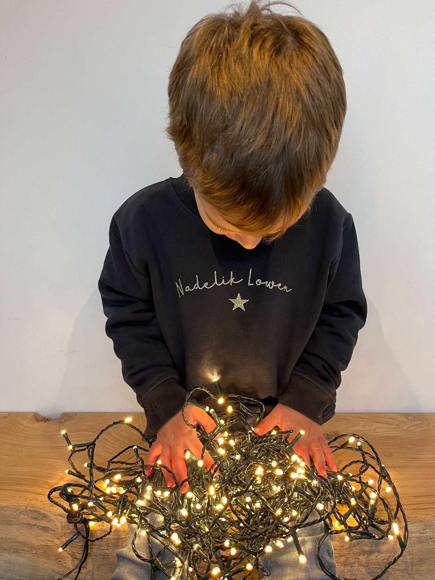 Navy Kids Nadelik Lowen Christmas Jumper