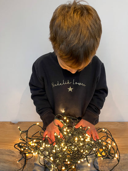 Navy Kids Nadelik Lowen Christmas Jumper