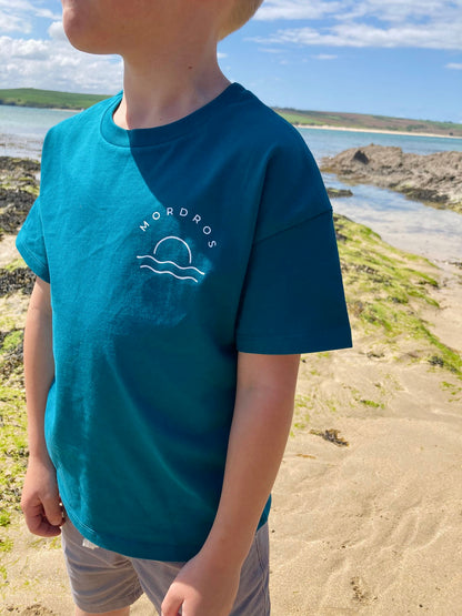 Teal Sunset Organic Cotton T Shirt