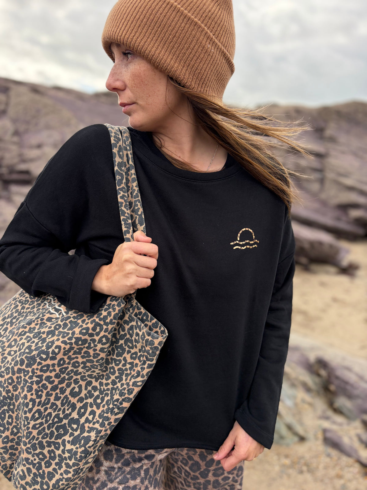 Ultra Soft Black Leopard Jumper