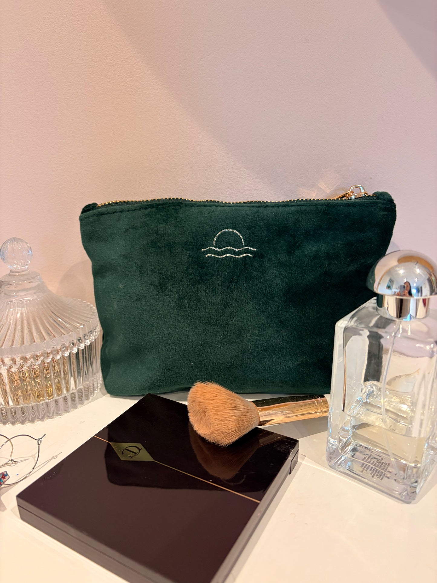 Personalised Recycled Velvet Make up Bags