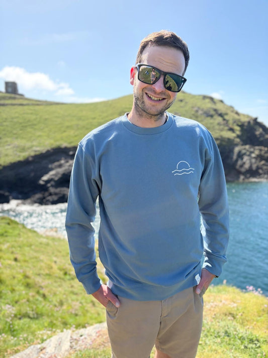 Organic Cotton Dusty Blue Sunset Jumper