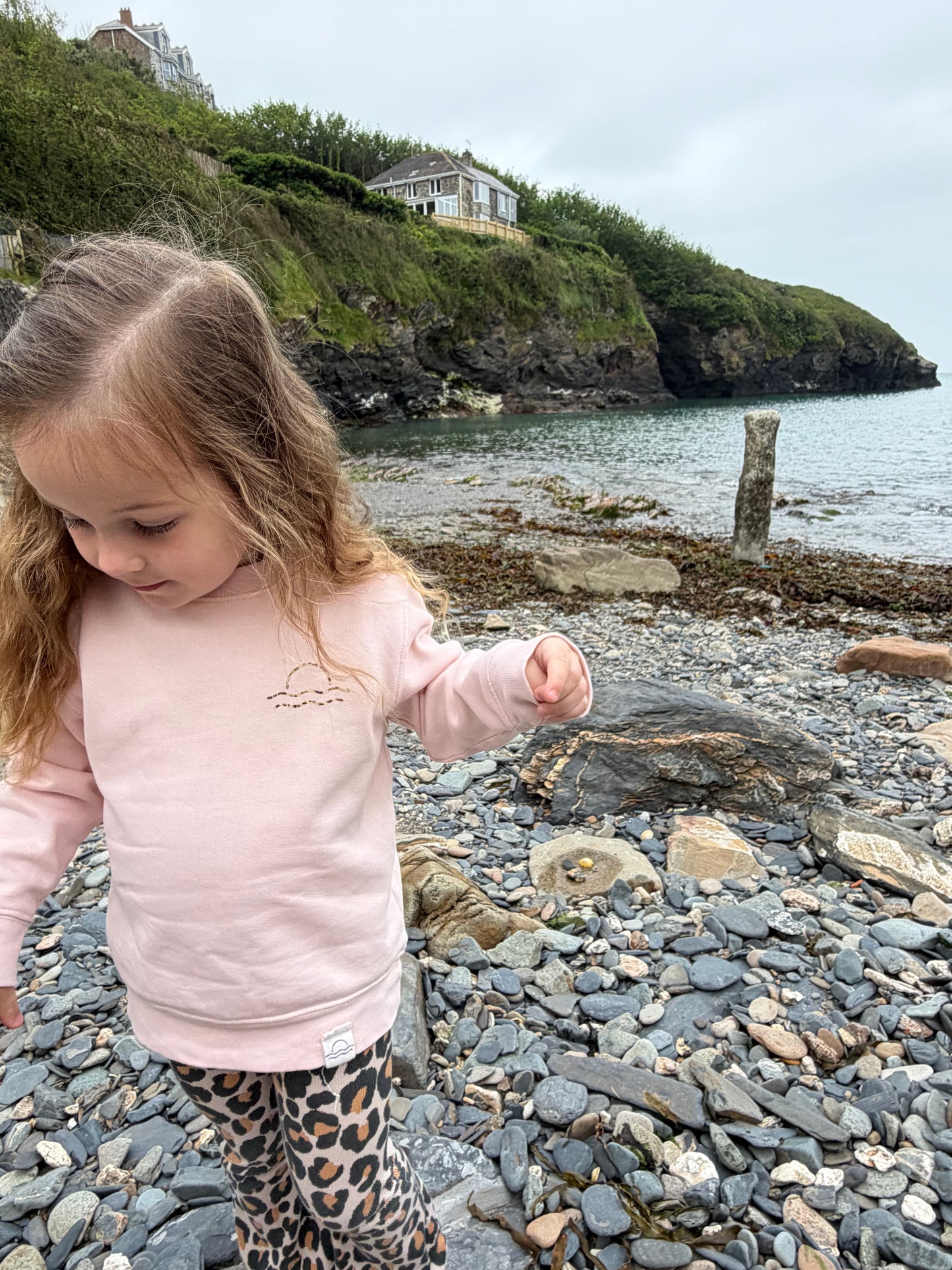 Organic Cotton Light Pink Leopard Jumper