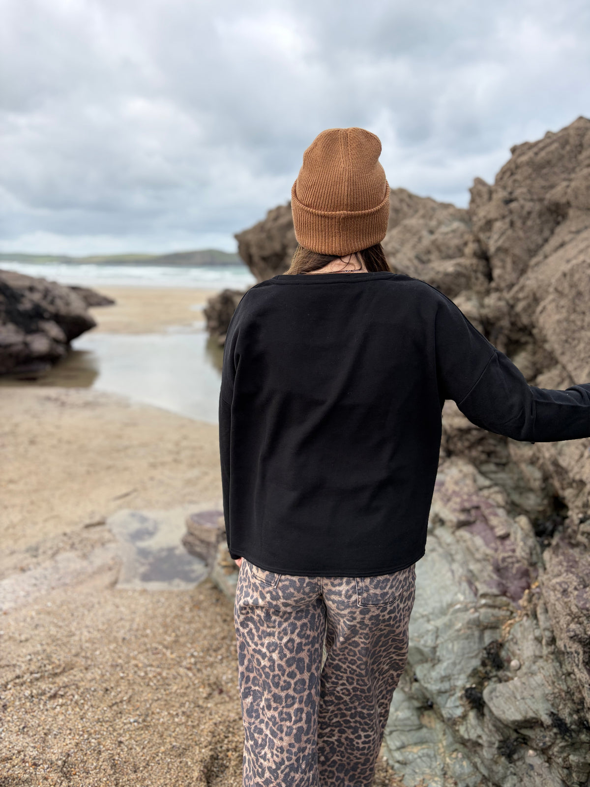 Ultra Soft Black Leopard Jumper