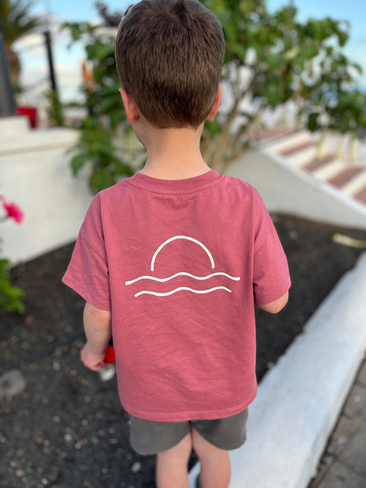 Dusty Pink Sunset Organic Cotton T Shirt