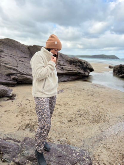 Recycled Fabric Cream 1/4 Zip Fleece