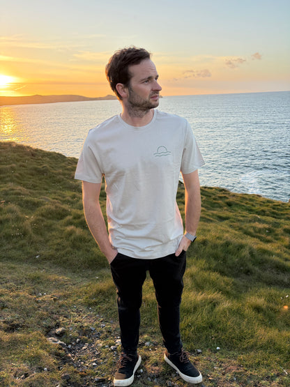 Cream and Olive Sunset Tee