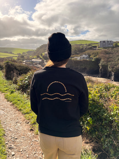 Black Leopard Print Sunset Jumper