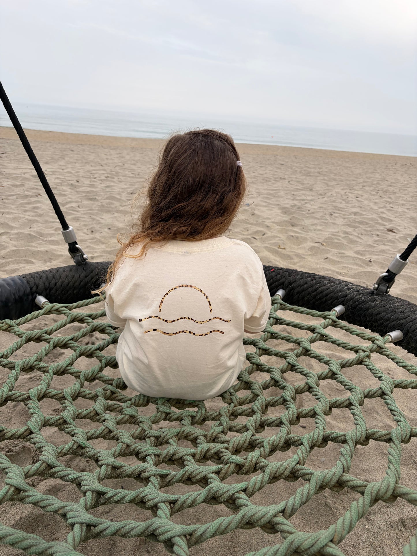 Cream Leopard Print Sunset Tee