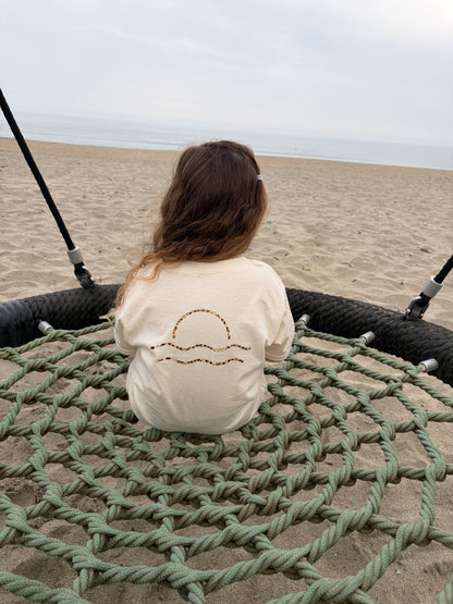 Cream Leopard Print Sunset Tee
