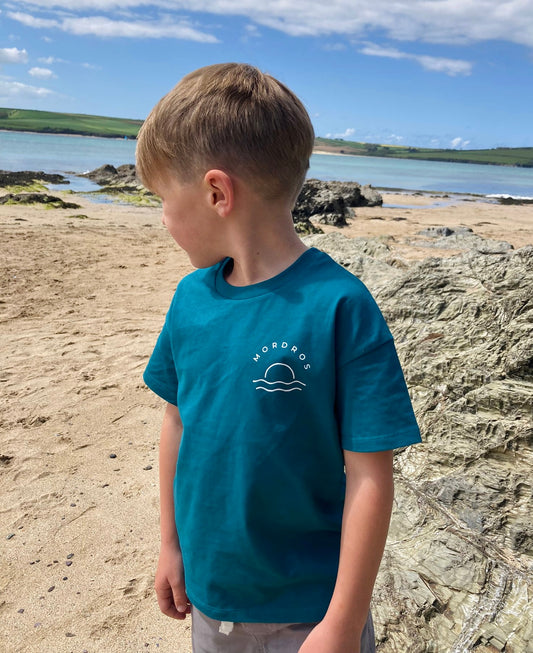 Teal Sunset Organic Cotton T Shirt
