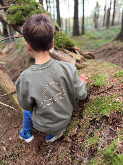 Olive and Leopard Organic Jumper